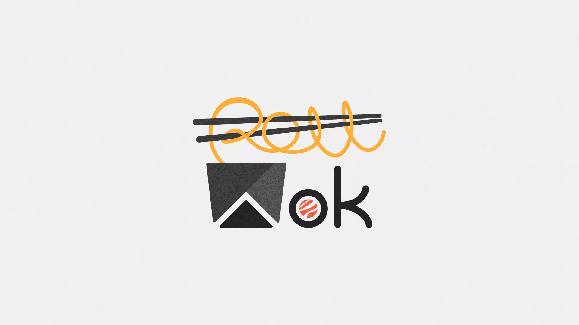 Разработка логотипа суши-бара «Roll Wok Club» в Монино